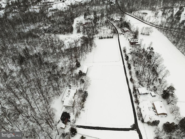 view of snowy aerial view