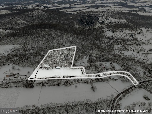 view of snowy aerial view