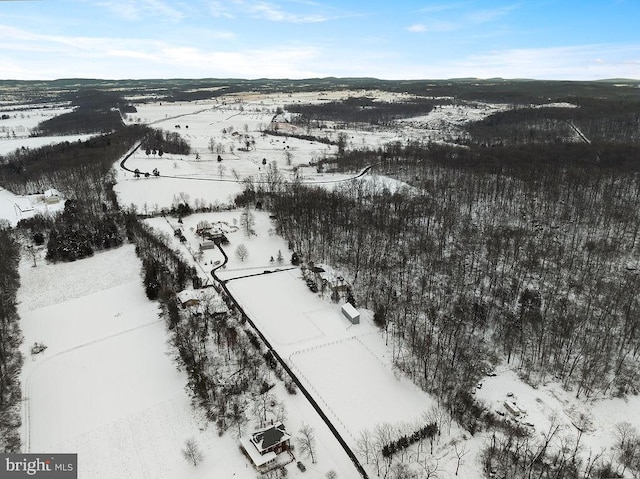 view of snowy aerial view