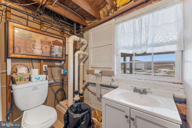 bathroom with vanity and toilet