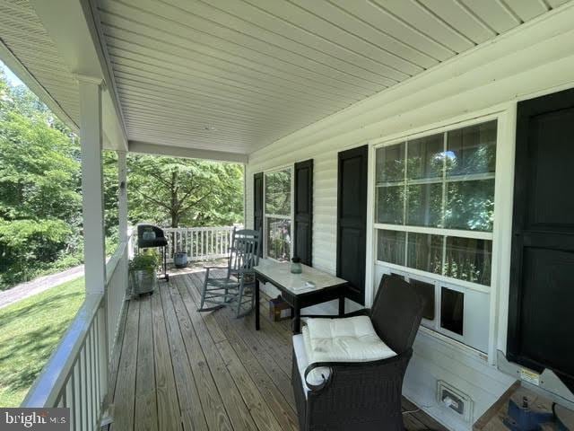 deck with covered porch