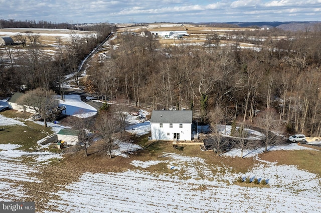 view of snowy aerial view