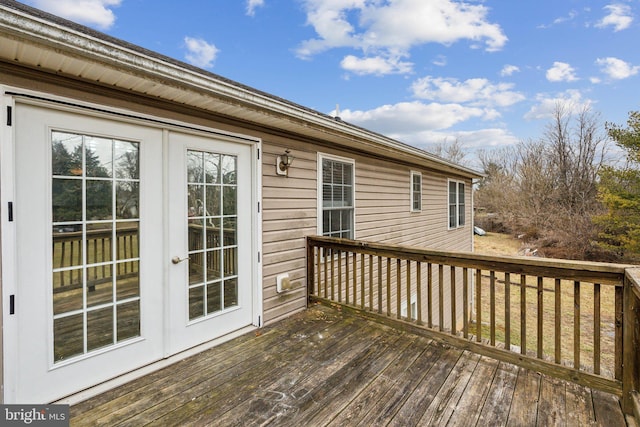 deck featuring french doors