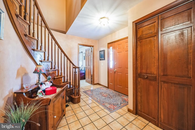 view of tiled foyer