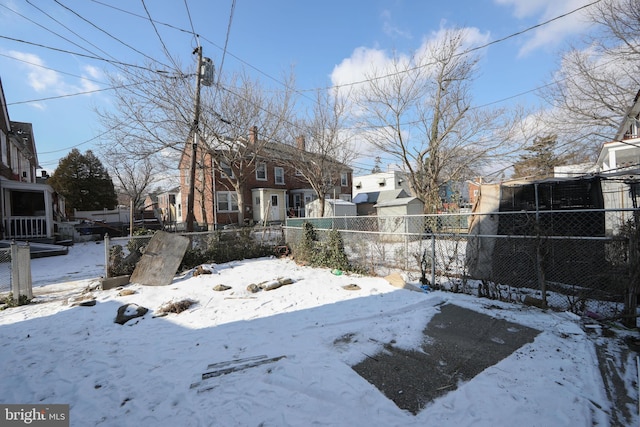 view of snowy yard