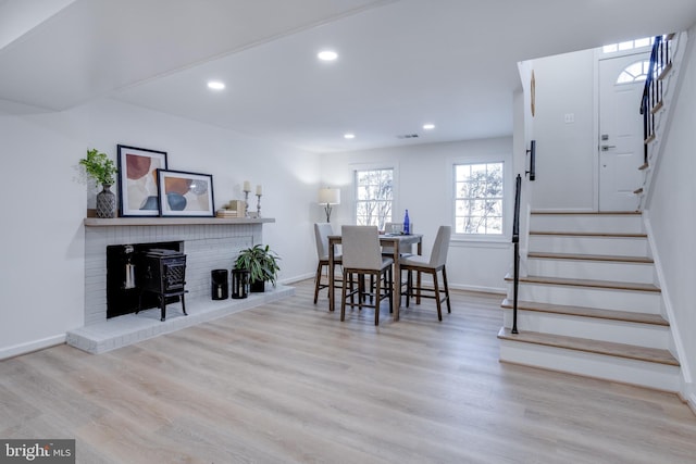 dining area featuring light hardwood / wood-style floors