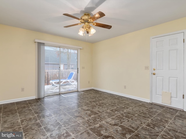 unfurnished room featuring ceiling fan