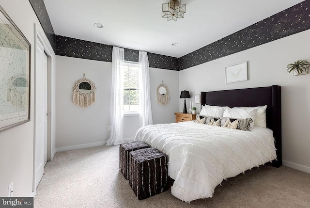 bedroom featuring carpet flooring