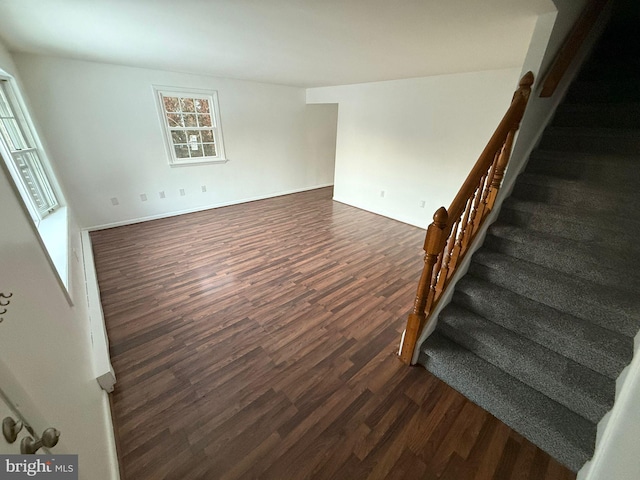 interior space with dark hardwood / wood-style flooring