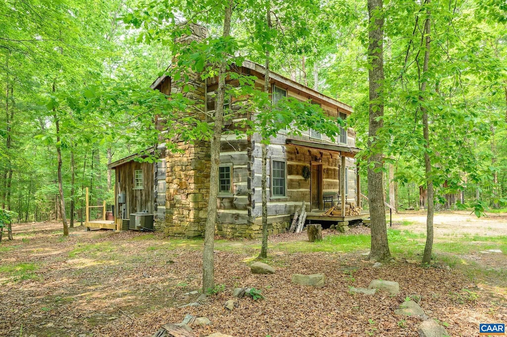 view of front of property featuring central AC unit