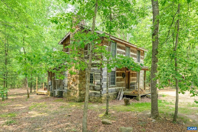 view of outbuilding with central air condition unit