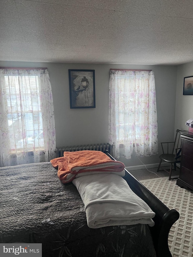 bedroom featuring a textured ceiling