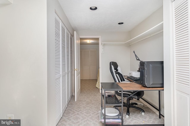 office with light colored carpet