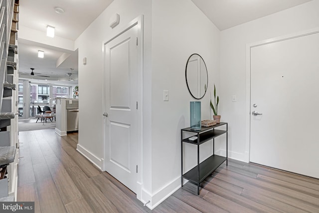 hallway featuring light hardwood / wood-style flooring