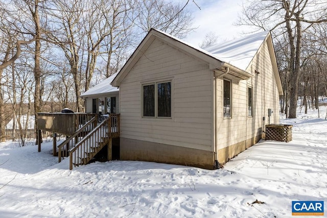 view of snowy exterior