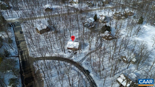 view of snowy aerial view