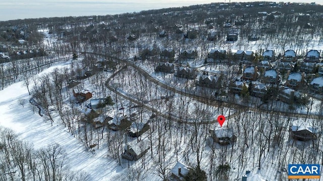 view of snowy aerial view