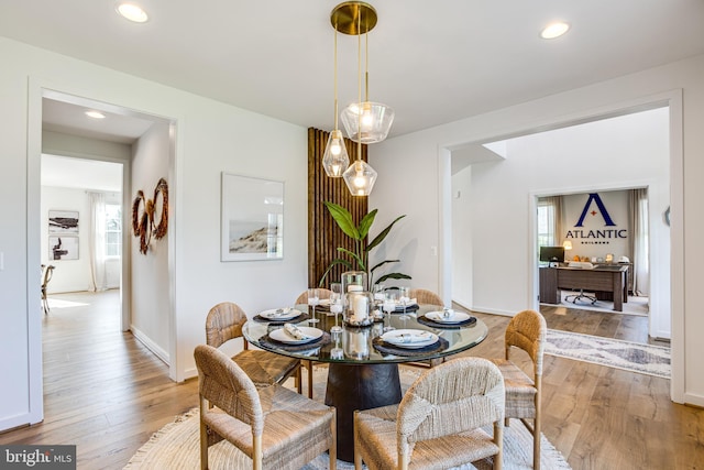 dining room featuring light hardwood / wood-style flooring