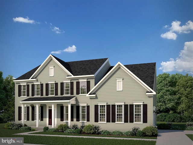 colonial house featuring covered porch