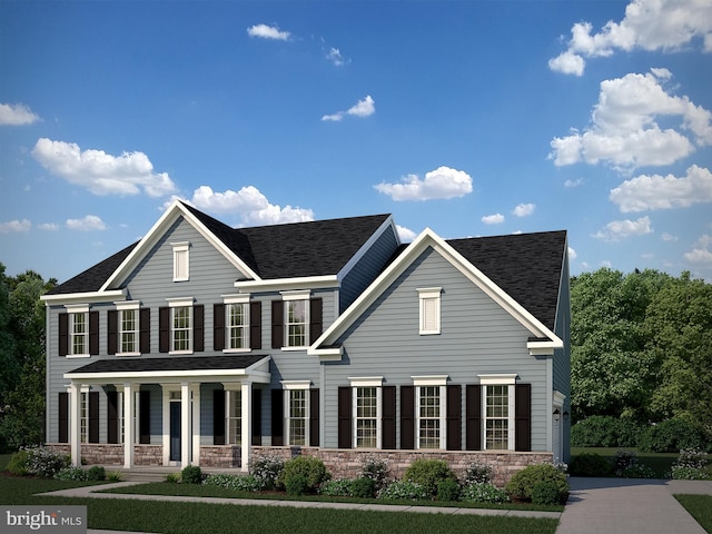 colonial house featuring a porch