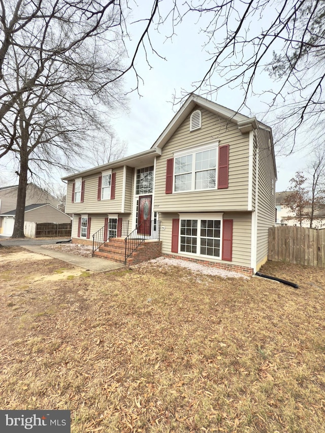 view of split foyer home