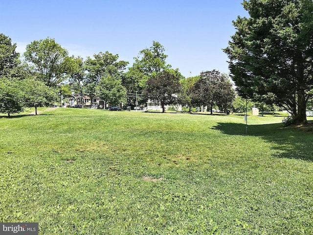 view of home's community with a lawn