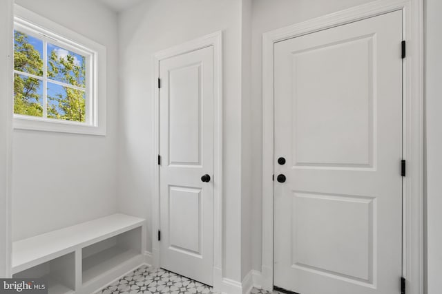 mudroom with light floors