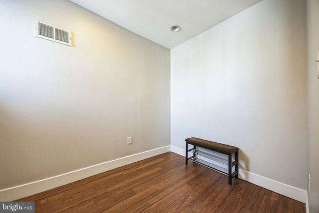 spare room with dark wood-type flooring