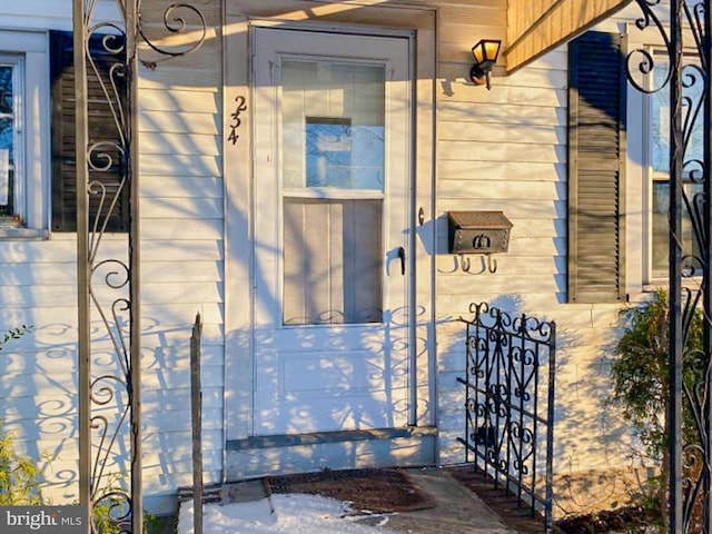 view of doorway to property