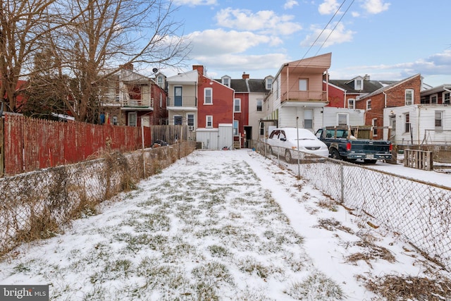 view of snowy yard