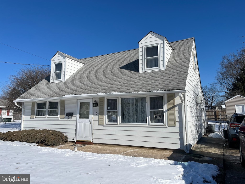 view of cape cod home