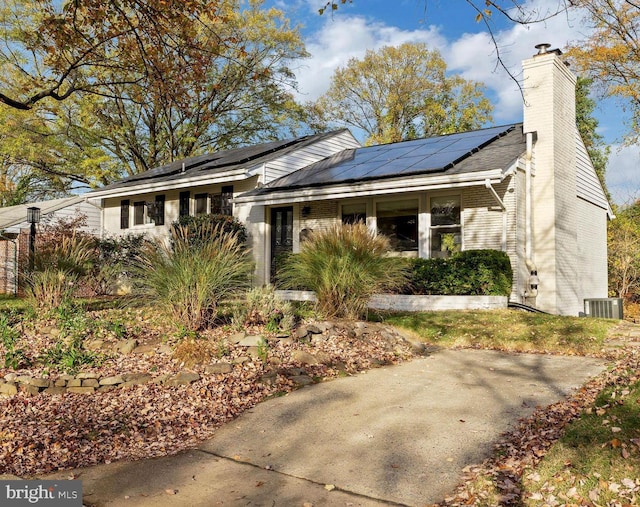 exterior space with solar panels