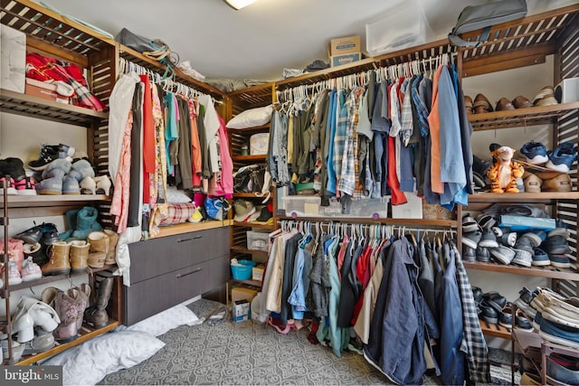 view of walk in closet