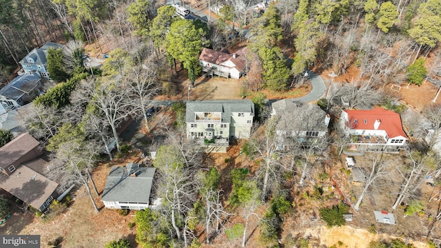 aerial view with a residential view