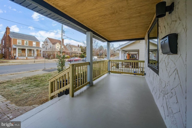 view of patio featuring a porch