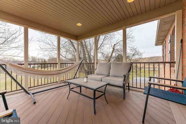 deck with an outdoor living space