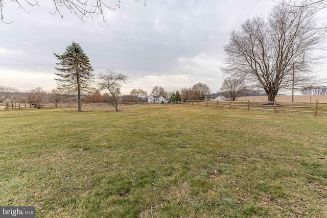 view of yard featuring a rural view