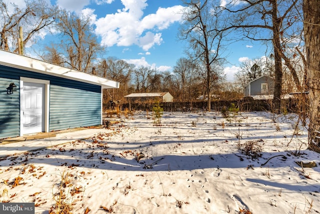 view of snowy yard