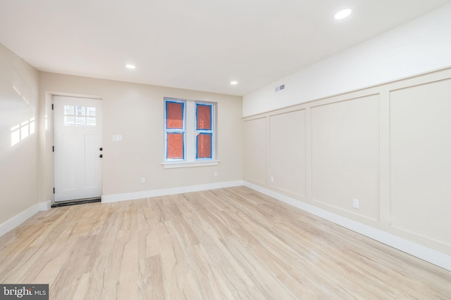 foyer featuring light wood-type flooring