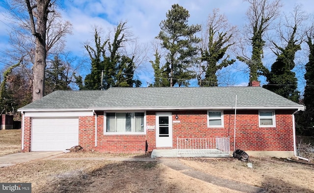 single story home with a garage