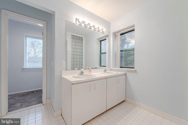 bathroom featuring vanity and tile patterned floors