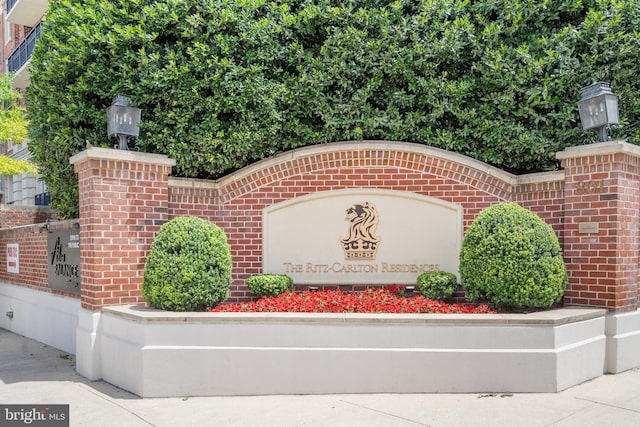 view of community sign