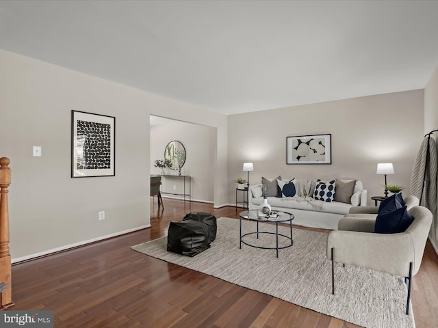 living room featuring hardwood / wood-style flooring