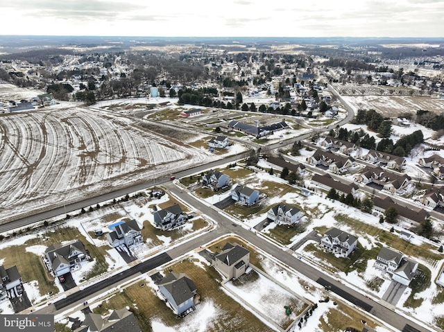 view of snowy aerial view