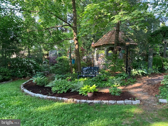 view of yard featuring a gazebo