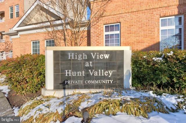 view of community sign