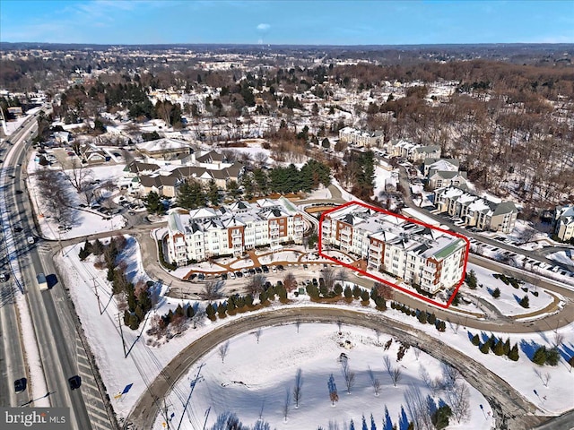 view of snowy aerial view