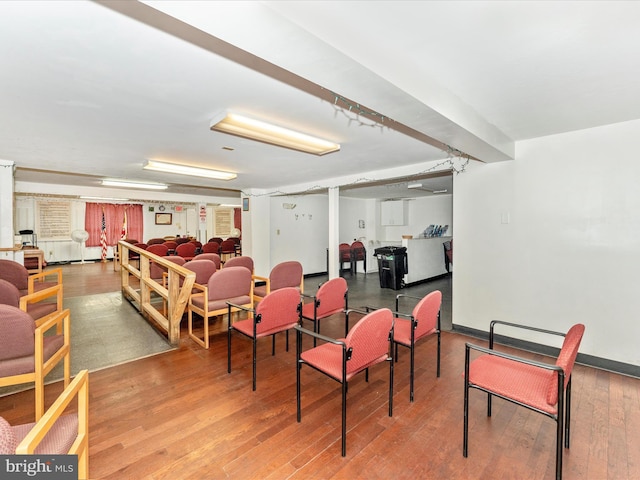 dining area featuring wood-type flooring