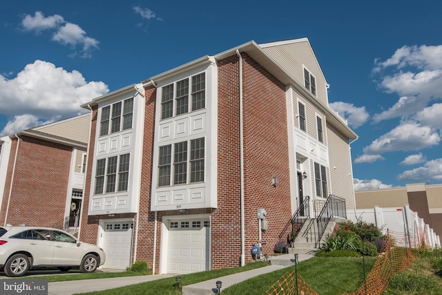 exterior space featuring a garage