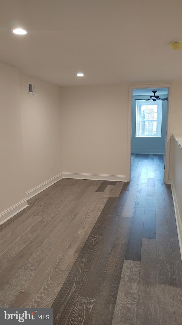 hall featuring dark hardwood / wood-style floors